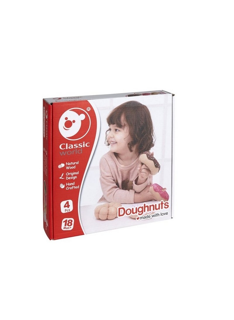 Classic World Doughnuts Set - Wooden Pretend Play Toy for Kids, Early Learning, Role-Playing, Food Set for Toddlers, Creative Play, Play Food Set - Image 1