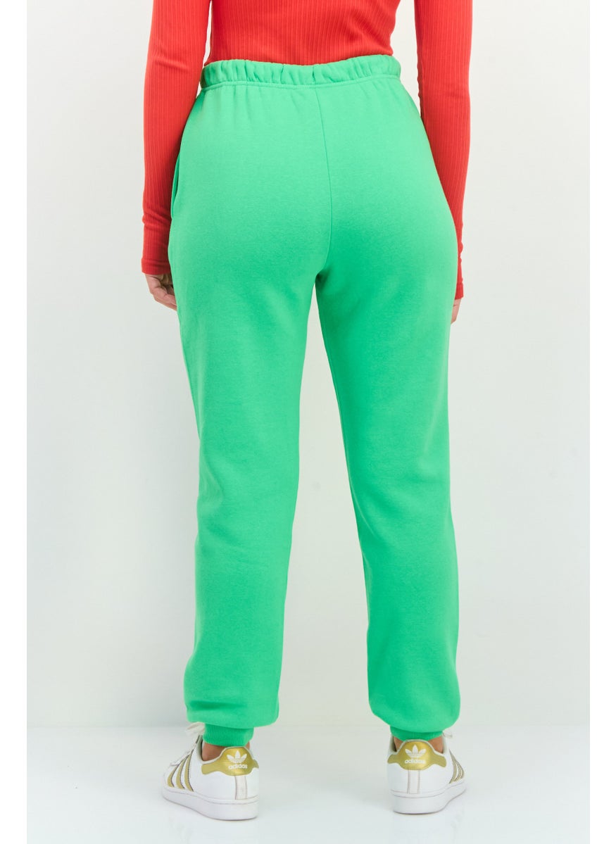 PIECES Women Regular Fit Embroidered Jogger Pants, Green  - Image 3