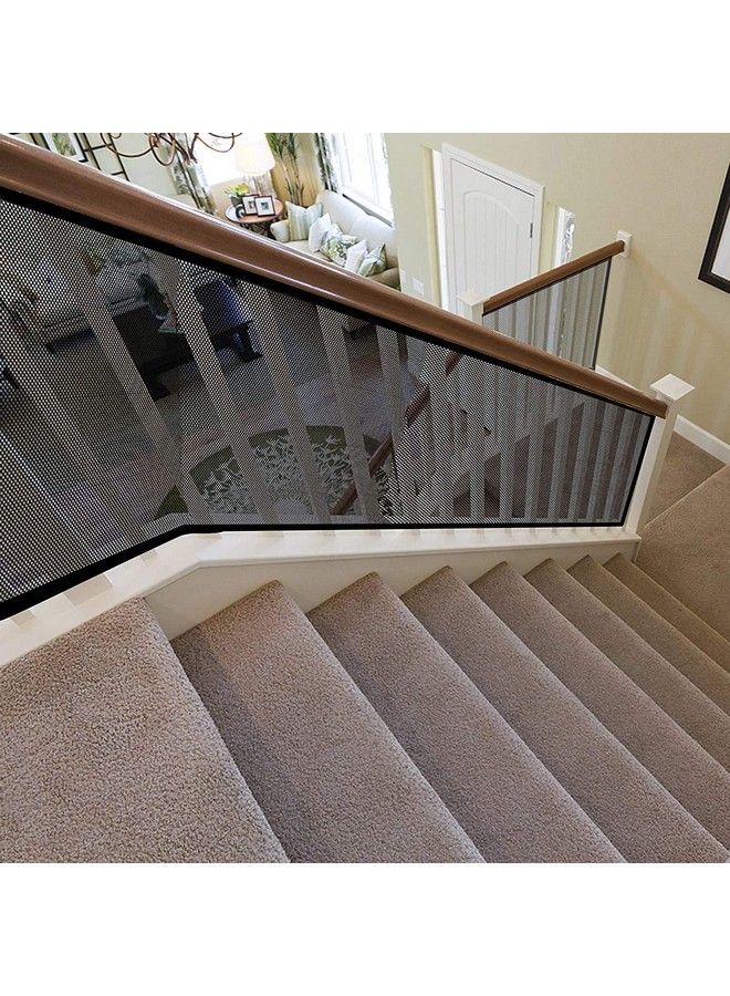 Kiddale Baby Safety Net For Staircase;Railing Guard For Baby Safety Balcony;Child Safety Net For Balcony;Staircase Baby Safety;Stairs Guard For Kids;Child Safety Productpack Of 3(3M By 1.1M Wide Each) Black - Image 1