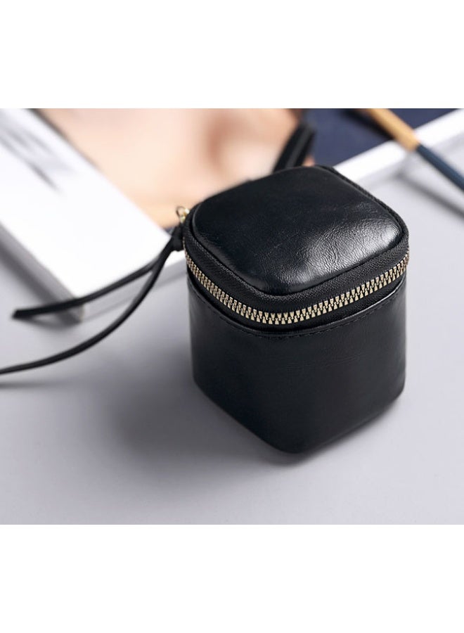 محفظة نقود صغيرة من الجلد الصناعي على الطراز القديم، منظم أحمر شفاه محمول، حقيبة يد بسحاب للنساء، للاستخدام اليومي والسفر - Image 1