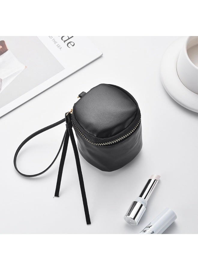 محفظة نقود صغيرة من الجلد الصناعي على الطراز القديم، منظم أحمر شفاه محمول، حقيبة يد بسحاب للنساء، للاستخدام اليومي والسفر - Image 4