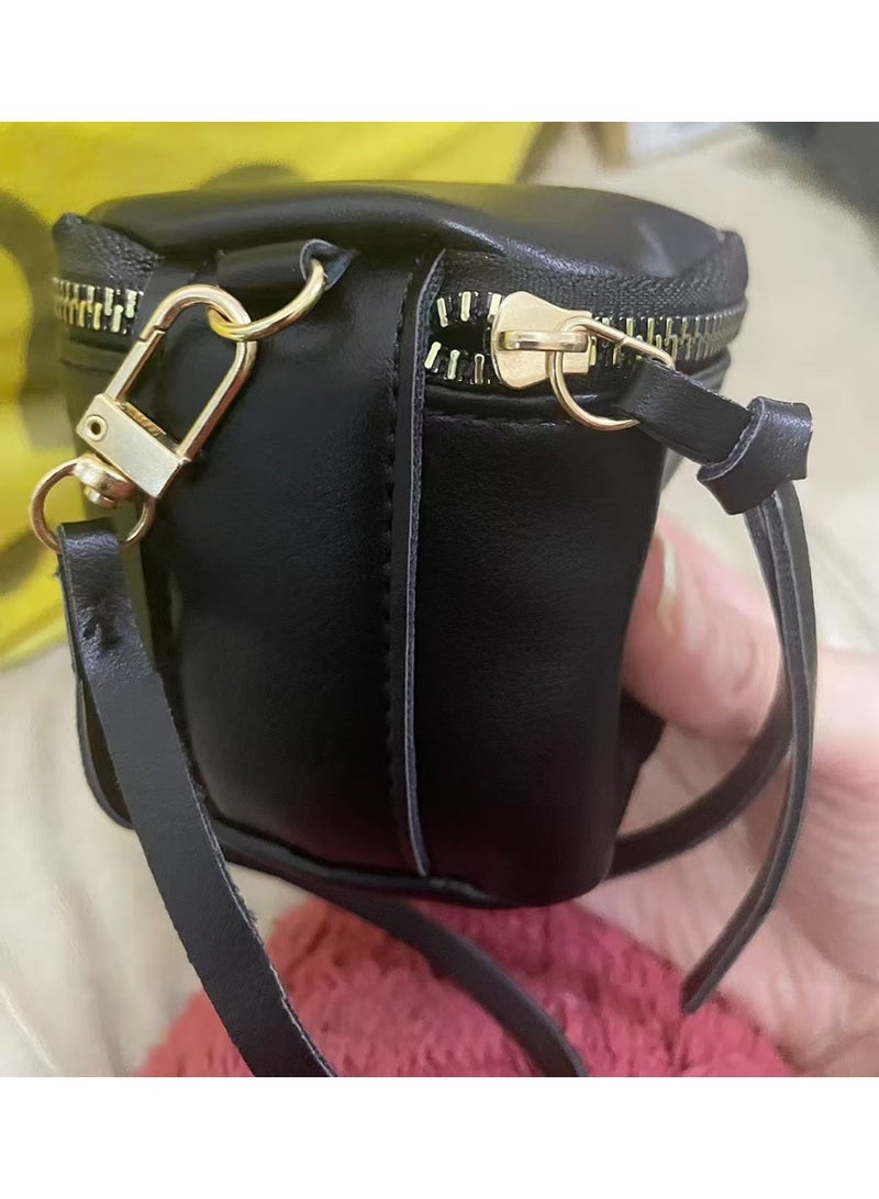 محفظة نقود صغيرة من الجلد الصناعي على الطراز القديم، منظم أحمر شفاه محمول، حقيبة يد بسحاب للنساء، للاستخدام اليومي والسفر - Image 3