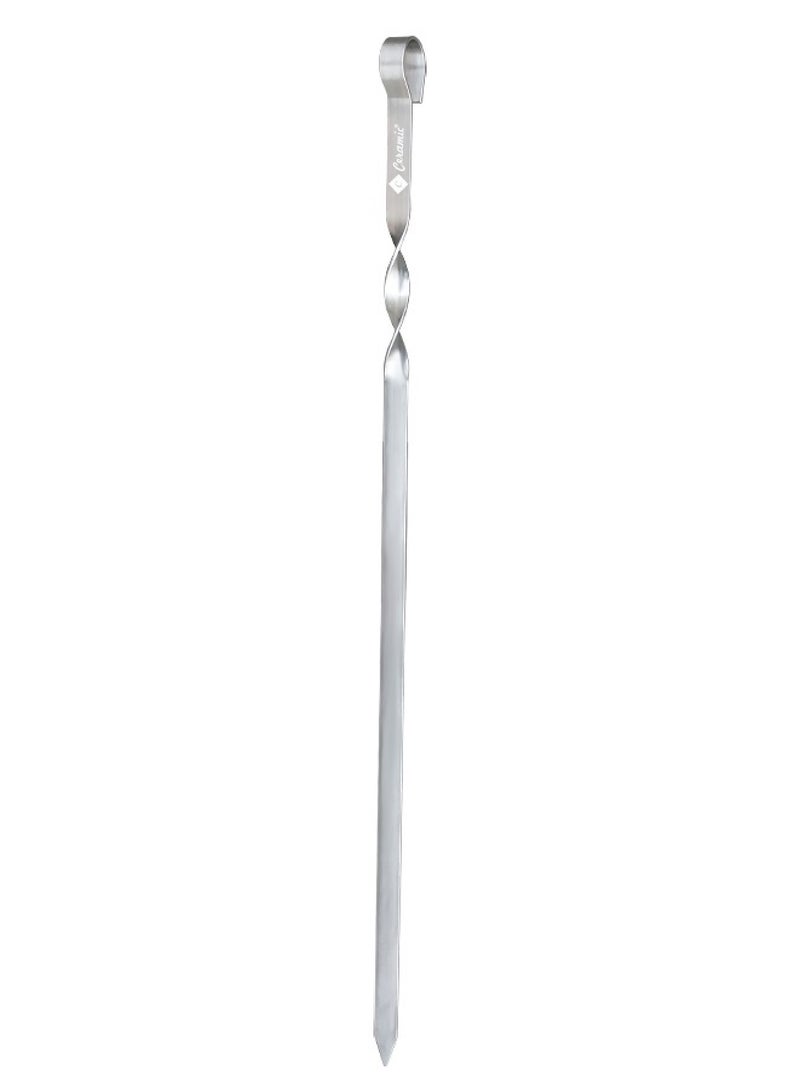 CERAMIC Barbecue Skewers 50Cm Stainless Steel Flat Metal Bbq Kabob Skewer Reusable Grilling Sticks Set Shish Kebab Needles For Outdoor Camping Outings Cooking Tools With Bag 24Pcs  - Image 2
