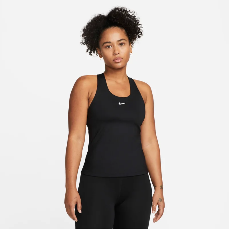 Nike Black Women's Swoosh Medium-support Padded Sports Bra Tank for Women | Best Price UAE