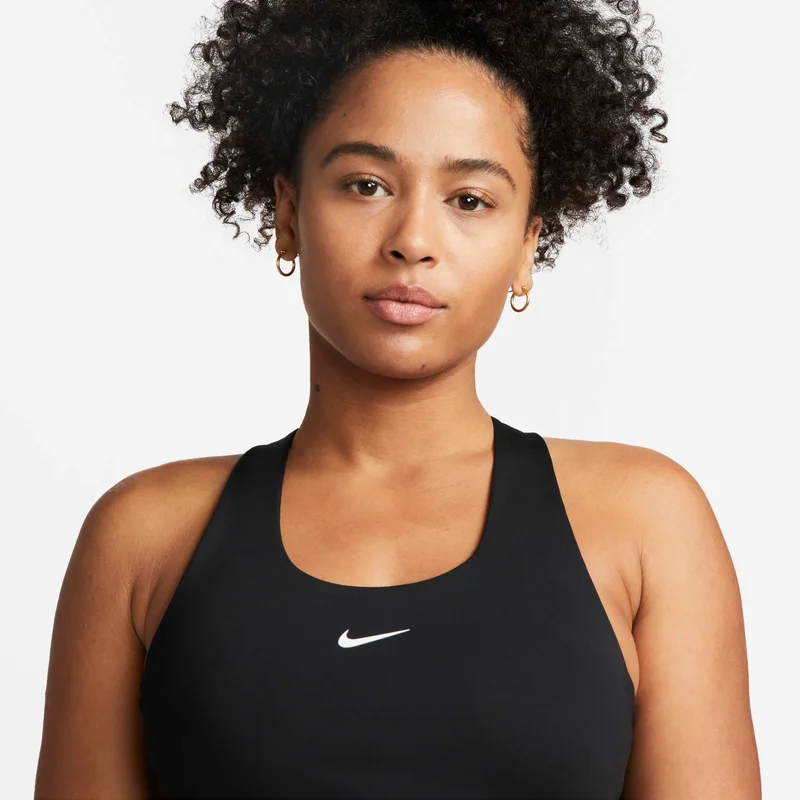 Nike Black Women's Swoosh Medium-support Padded Sports Bra Tank for Women | Best Price UAE