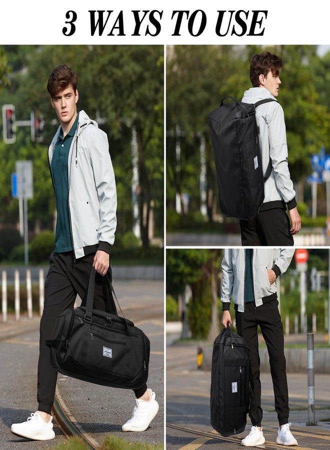 Laripwit Gym Bags for Men, 40L Medium Sports Travel Duffel Bag with Shoe Compartment & Wet Pocket Lightweight Gym Duffle Bag Backpack Multipurpose Weekender Overnight Backpack for Women, Black - Image 3