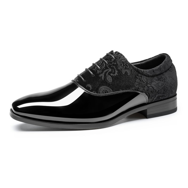 Rihero Men's Black Dress Shoes Oxford Classic Formal Prom Wedding Tuxedo Shoes for MenBlack Size 11 - Image 1