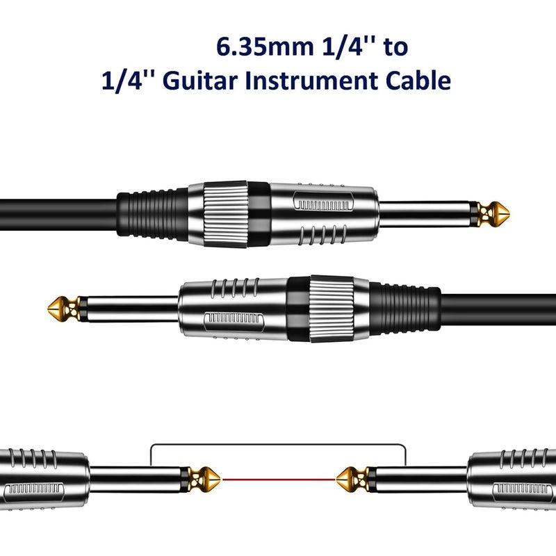 SeCro كابل موصل أحادي ذكر 6.35 مم (1/4 بوصة) إلى ذكر 6.35 مم (1/4 بوصة) - أسود (1.5 متر) - Image 2