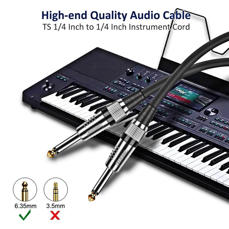 SeCro كابل موصل أحادي ذكر 6.35 مم (1/4 بوصة) إلى ذكر 6.35 مم (1/4 بوصة) - أسود (1.5 متر) - Image 5