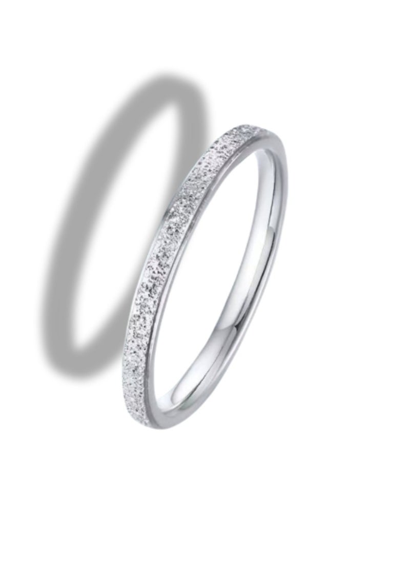Soko Mesh Exquisite Women's Silver Band Pearl Sand Rings - Handcrafted Wedding Band, Luxury Fashion Accessory, Timeless Design, Perfect Gift, Fine Jewelry Collection  - Image 5