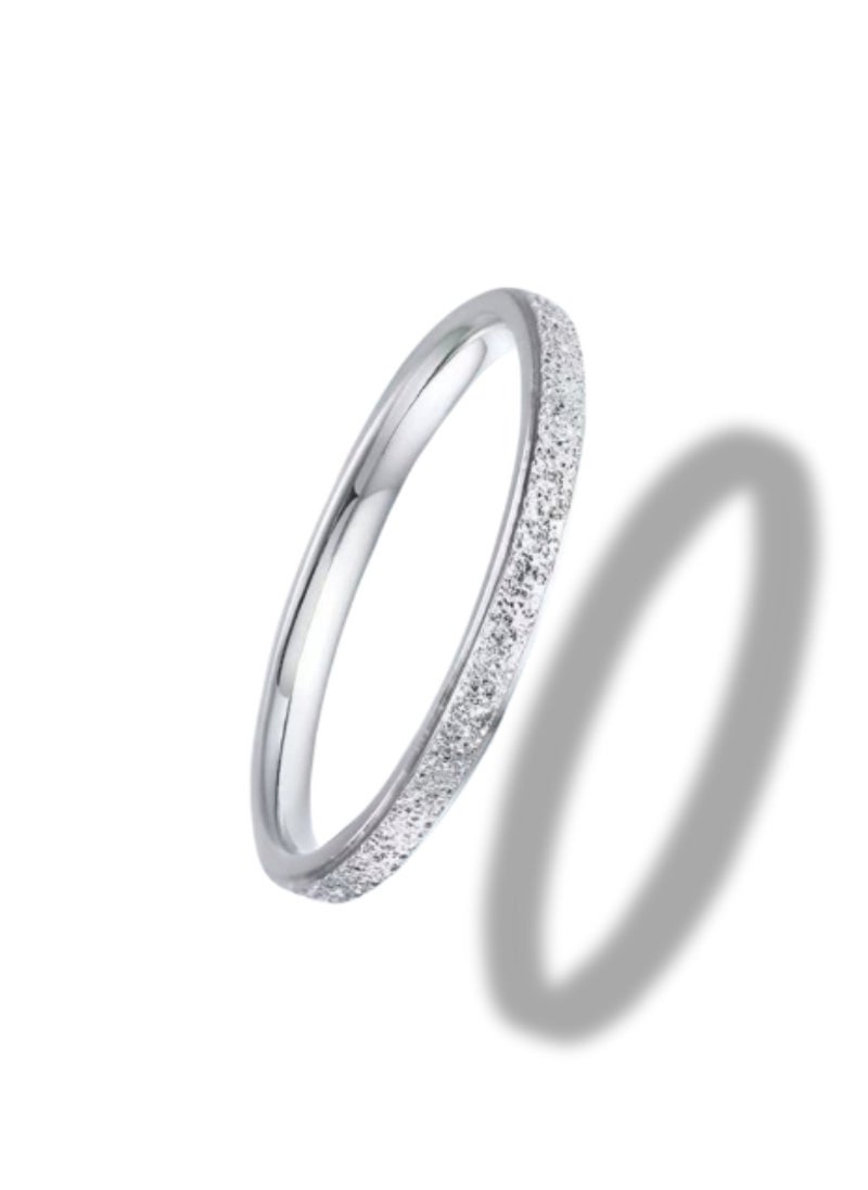 Soko Mesh Exquisite Women's Silver Band Pearl Sand Rings - Handcrafted Wedding Band, Luxury Fashion Accessory, Timeless Design, Perfect Gift, Fine Jewelry Collection  - Image 4