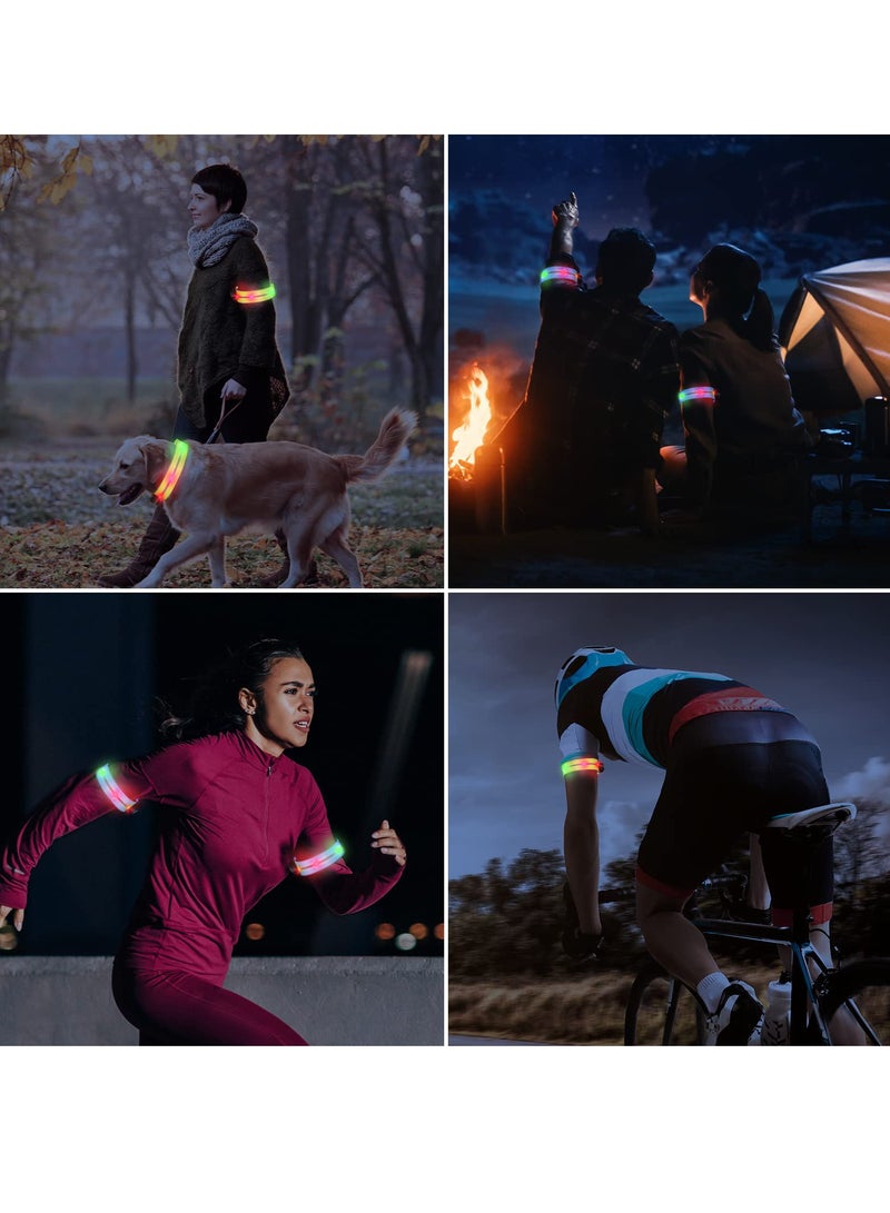 Excefore Reflective LED Armband Set,2 Pack Rechargeable Running Lights for Safety and Visibility - Perfect Gift for Runners, Cyclists, and Walkers (Blue)  - Image 3
