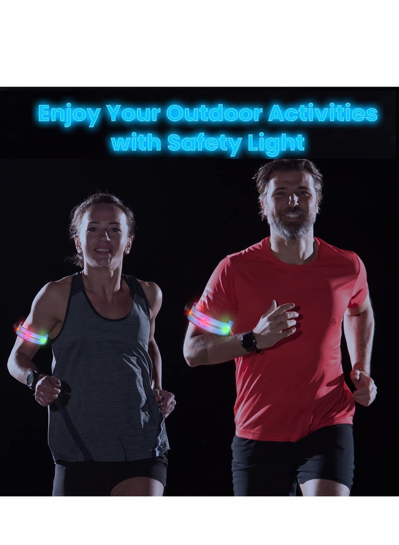 Excefore Reflective LED Armband Set,2 Pack Rechargeable Running Lights for Safety and Visibility - Perfect Gift for Runners, Cyclists, and Walkers (Blue)  - Image 4