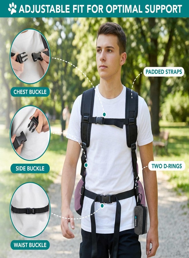 PetAmi Dog Carrier Backpack, Hands Free Front Pet Carrier for Small Medium Cats Puppies, Adjustable Ventilated Reflective Pet Travel Bag for Hiking Camping Biking Walking, Up to 14 lbs, Purple - Image 5