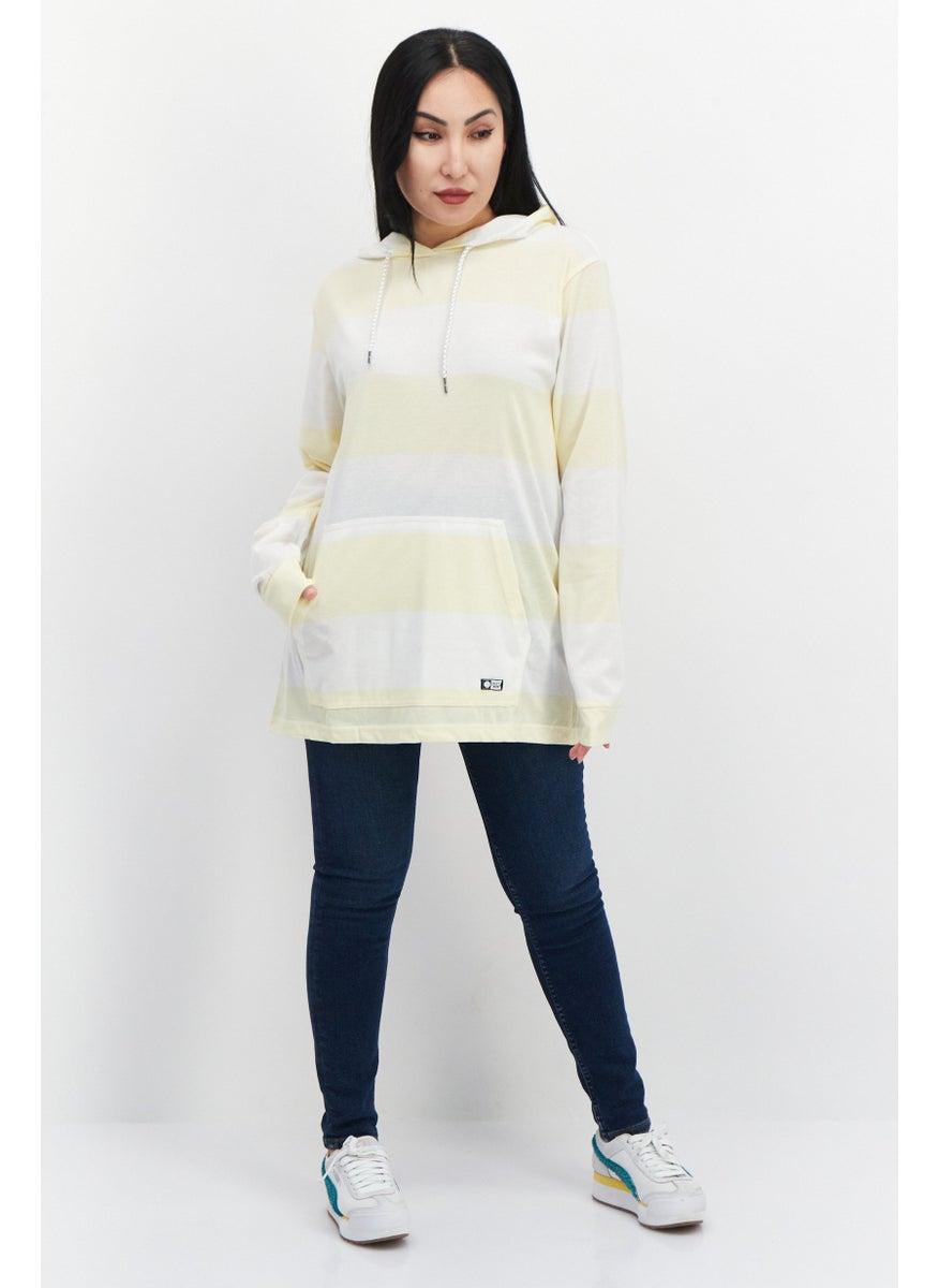 Salty Crew - Women Stripe Long Sleeves Hoodies, Yellow - Image 1