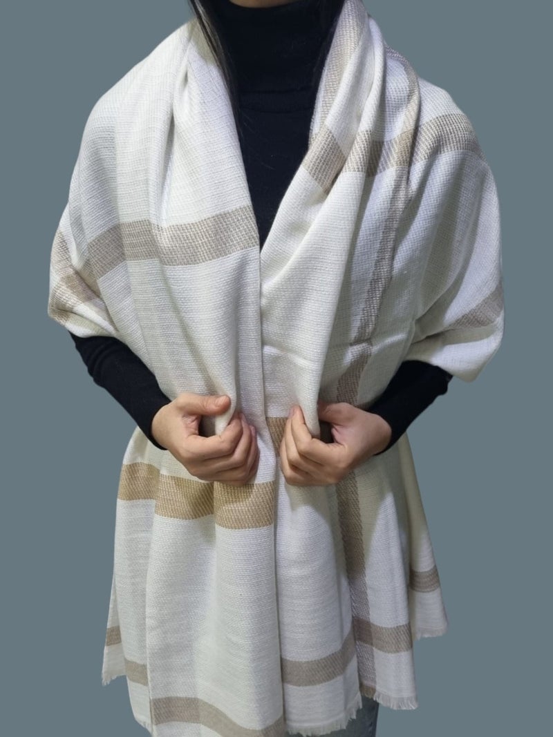 Tezzgelsin Women's Soft Wool Textured Patterned Shoulder Shawl Scarf 