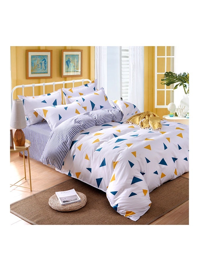 طقم سرير مزخرف بأزهار من 4 قطع قطن متعدد الألوان