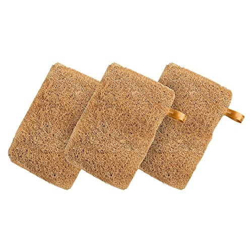 Nat Habit Natural Sun Dried Bath Loofah, Body Sponge & Scrubber for Men & Women | Organic Luffa for Bath Shower Skin Exfoliation (Pack of 3) - Image 1