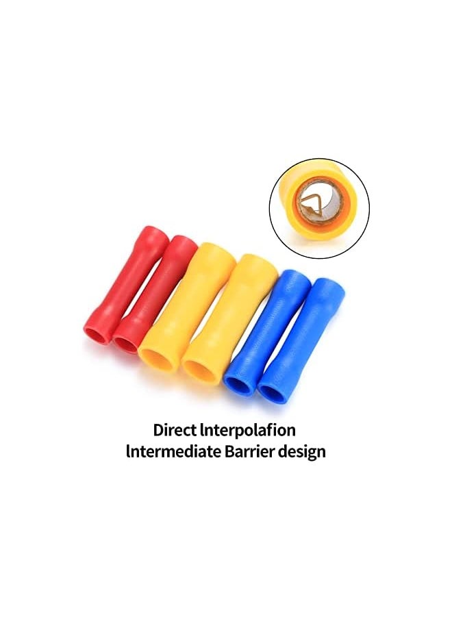 PROMASS promass Insulated Straight Wire Terminal Connectors,120 PCS Butt Splice Connectors, Automotive Cable Crimp Terminals, Electrical Butt Crimp Connectors(Blue, Red, Yellow)  - Image 3