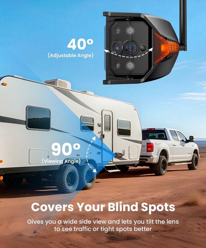 AUTO-VOX RV Backup Camera Wireless System: Left/Right Side Cameras, Adjustable Angle with IR Night Vision, IP69K Waterproof, Works Only with WF1, for Class A/B/C Motorhome, 5th Wheel, Travel Trailer - Image 4