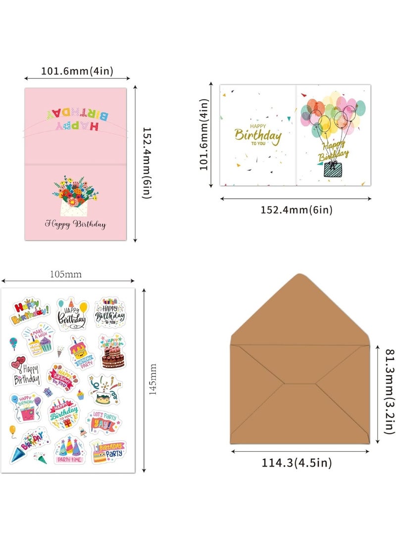 20 حزمة بطاقات عيد ميلاد فريدة من نوعها مع مظروف وملصقات ، بطاقات عيد ميلاد سعيد فارغة في مجموعة كبيرة للعائلة والأطفال والأصدقاء والاحتفالات في العمل والمكتب (أ) - Image 2