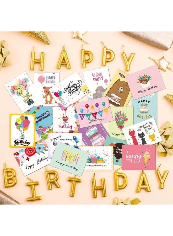 20 حزمة بطاقات عيد ميلاد فريدة من نوعها مع مظروف وملصقات ، بطاقات عيد ميلاد سعيد فارغة في مجموعة كبيرة للعائلة والأطفال والأصدقاء والاحتفالات في العمل والمكتب (أ) - Image 3