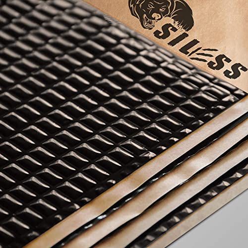 Siless Black 80 mil (2mm) 36 sqft Car Sound Deadening mat - Butyl Automotive Sound Deadener - Noise Insulation and Vibration Dampening Material (36 sqft) - Image 1