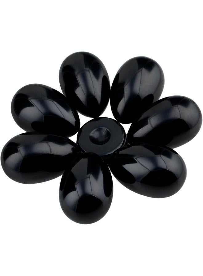 mookaitedecor Black Obsidian Crystal Egg Polished Gemstone Figurines with Stone Stand - Image 4