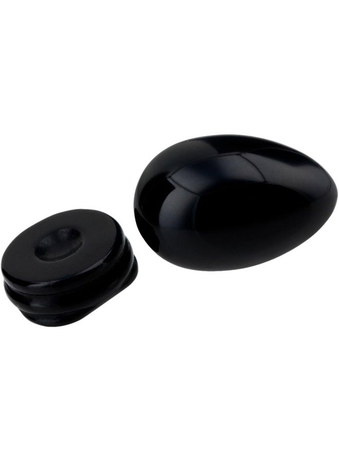 mookaitedecor Black Obsidian Crystal Egg Polished Gemstone Figurines with Stone Stand - Image 5