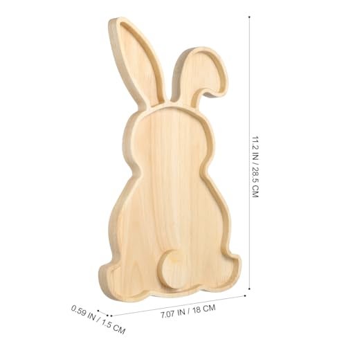DEARMAMY Rabbit Shaped Charcuterie Board Wood Bunny Cutting Tray Cheese Platter Serving Board Platter Dessert Serving Tray Holiday Salad Dish Fruit Plate - Image 2