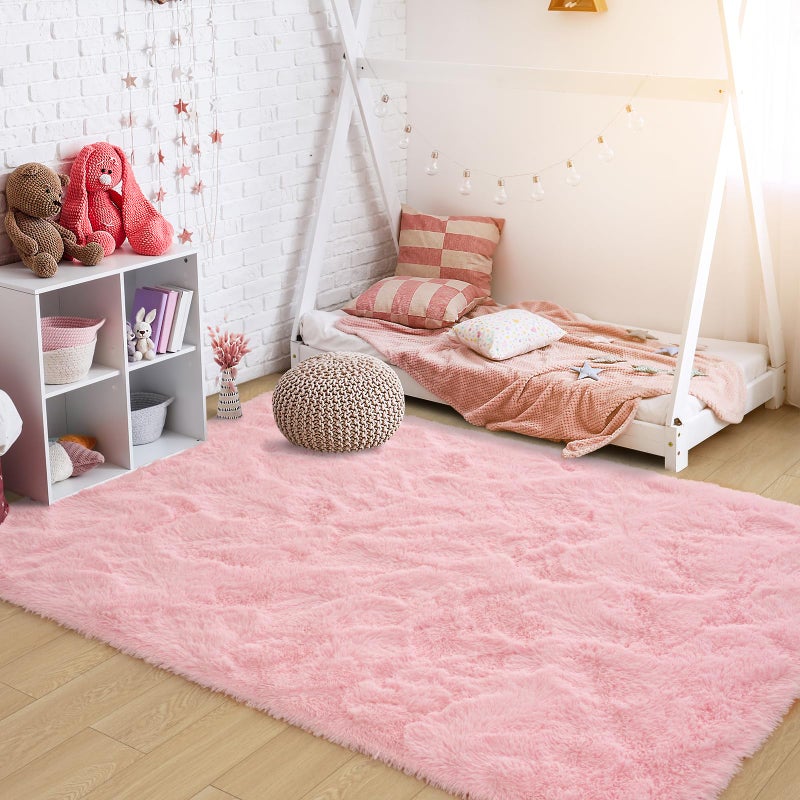 ST. BRIDGE Ultra Soft Pink Rugs for Bedroom 4x6 Feet, Fluffy Shag Area Rugs for Living Room, Large Comfy Furry Rug for Girls Kids Baby Room Decor, Non Slip Nursery Modern Indoor Fuzzy Floor Carpet - Image 5