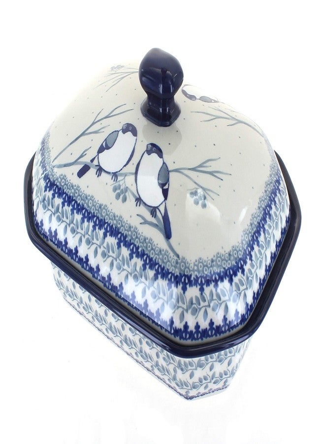 Blue Rose Pottery Blue Rose Polish Pottery - Bluebird Medium Covered Baker - 3 Cup Capcaity - Unique, Dishwasher Safe, & Durable Bakeware - Image 1