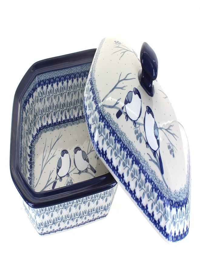 Blue Rose Pottery Blue Rose Polish Pottery - Bluebird Medium Covered Baker - 3 Cup Capcaity - Unique, Dishwasher Safe, & Durable Bakeware - Image 2