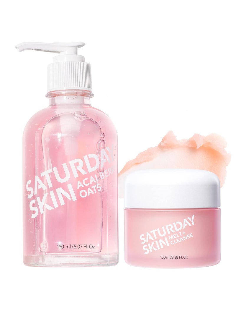 saturday skin Saturday Skin Facial Makeup Remover Cleansing Melting Balm to Oil and Gel Cleanser Antioxidant Melt Cleanser Daily Face Wash  - Image 1