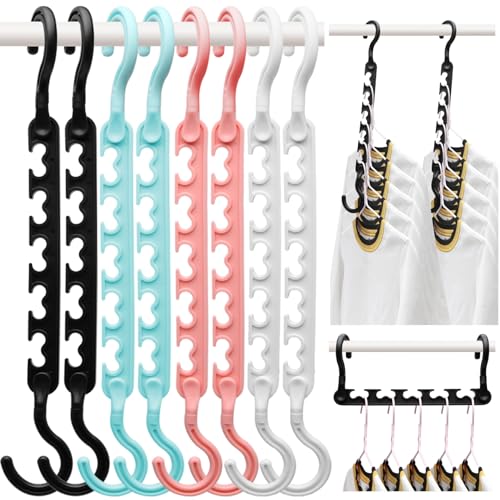HZZILEY 8-Pack-Closet-Organizers-and-Storage,Sturdy Organization-and-Storage-Hangers-Space-Saving for Wardrobe,Dorm-Room-Essentials for College Students Girls Smart Clothes Hanger - Image 1