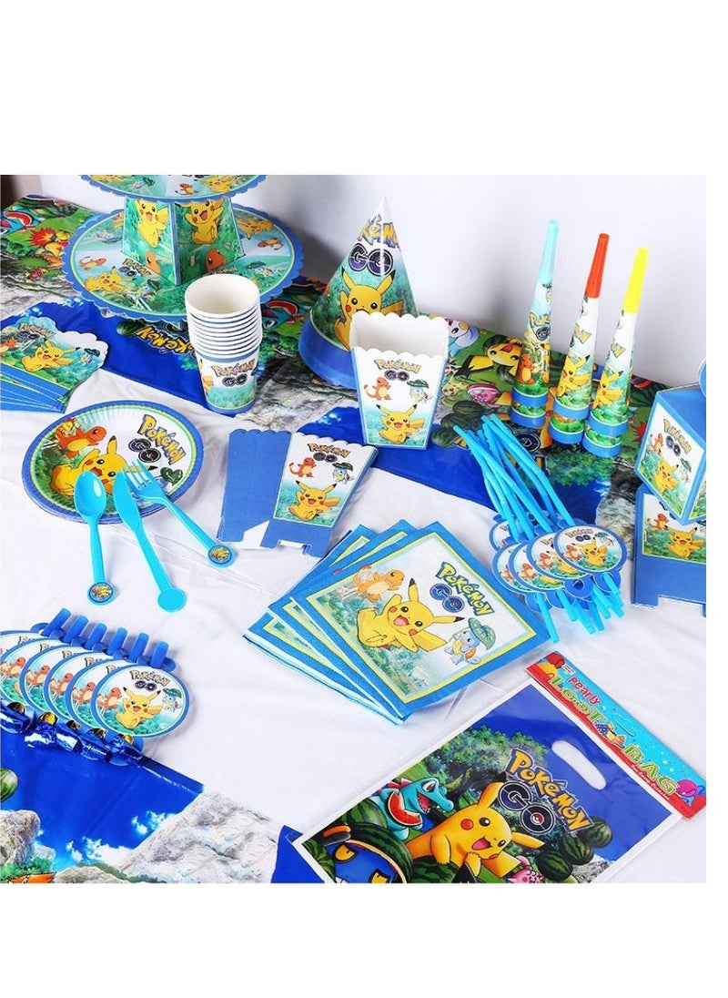 Tamona Pokémon Birthday Party Supplies, Pikachu Party Bundle Includes Balloons, Tablecloth, Bags & More, Yellow Pokémon Party Decorations & Favours for Boys & Girls -162 Pcs.  - Image 3