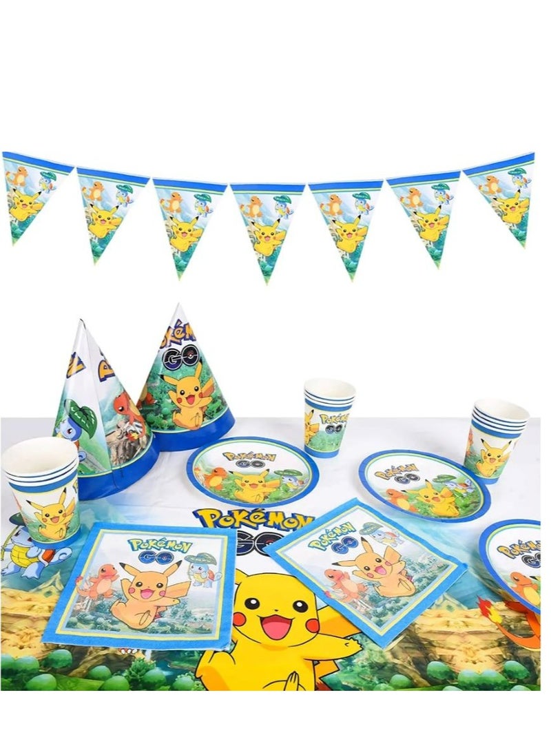 Tamona Pokémon Birthday Party Supplies, Pikachu Party Bundle Includes Balloons, Tablecloth, Bags & More, Yellow Pokémon Party Decorations & Favours for Boys & Girls -162 Pcs.  - Image 2