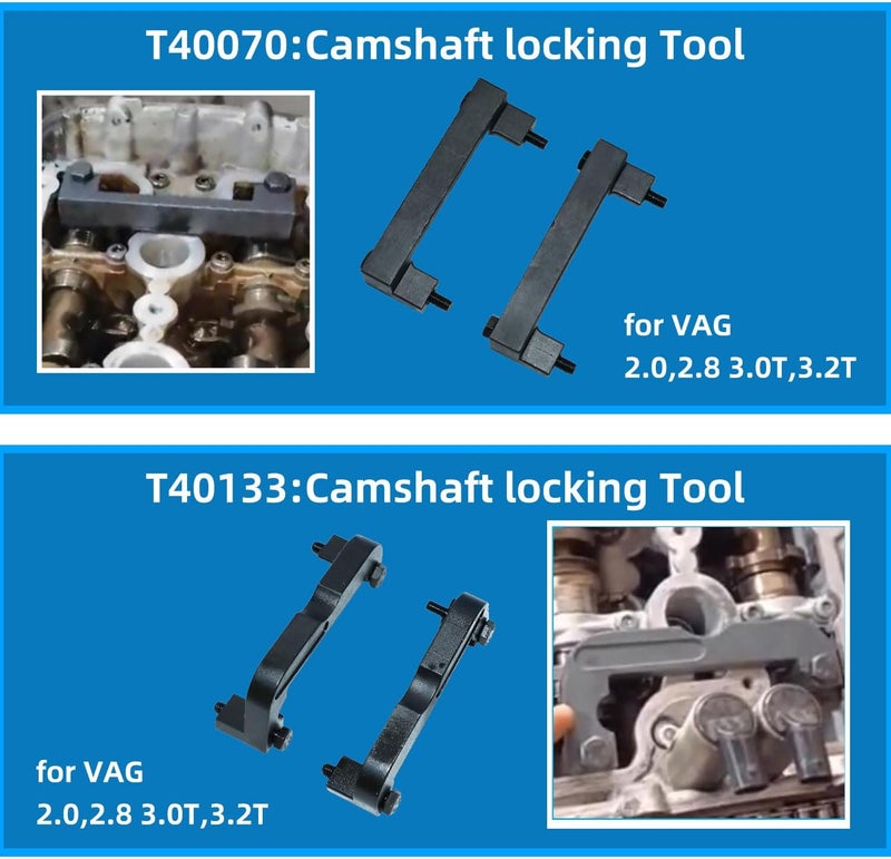 DPTOOL Timing Tool Kit Replacement for Audi VW 2.0 2.4 2.8 3.0T 3.2 4.2 5.2 Engine A4 A6 A6L A8 Q5 Q7 R8 303212 T40133 T40070 T40058 T10172 Alignment Camshaft Locking Tool - Image 4
