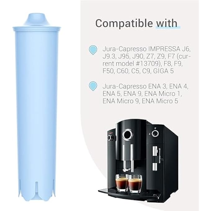 NALACAL فلتر بديل لماكينة القهوة من نوع Jura ClearylClaris Blue، فلتر مياه بديل لماكينة القهوة Capresso Clearyl، 6 قطع - Image 4