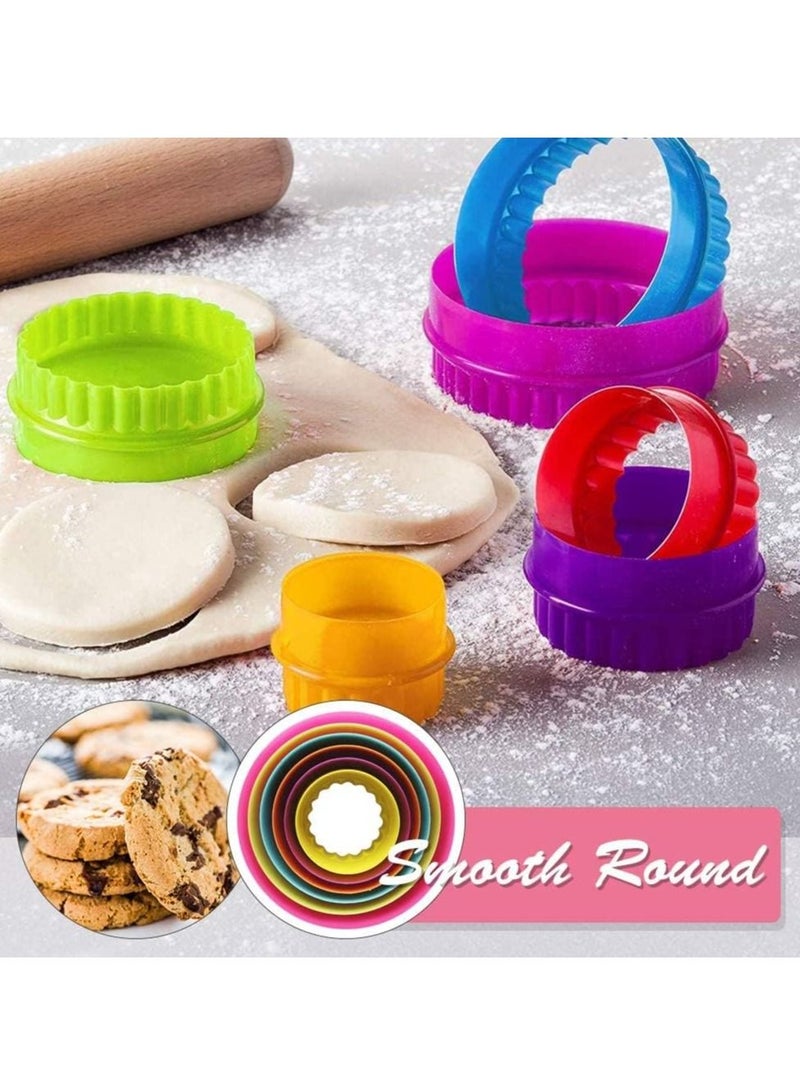 KASTWAVE Cookie Cutters 6 Pcs, Plastic Crinkle Cutter Double Sided Plain Round Pastry Cutters Baking Tools Kitchen Gadgets Baking Tools Accessories - Image 2