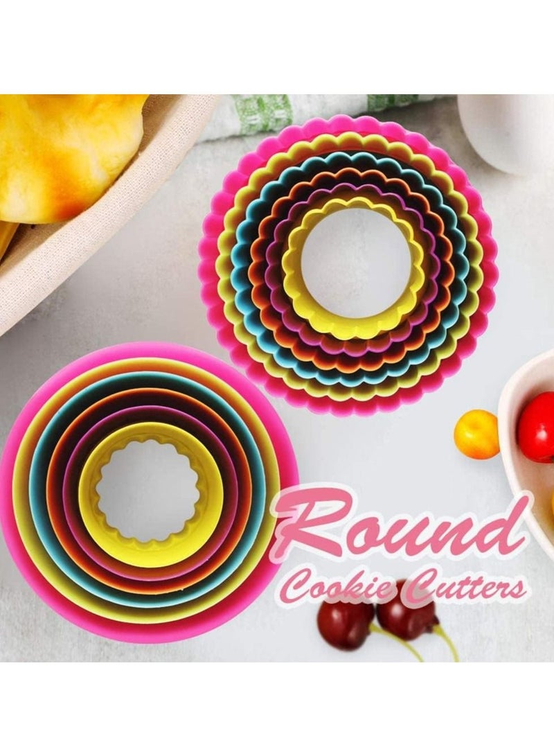 KASTWAVE Cookie Cutters 6 Pcs, Plastic Crinkle Cutter Double Sided Plain Round Pastry Cutters Baking Tools Kitchen Gadgets Baking Tools Accessories - Image 3
