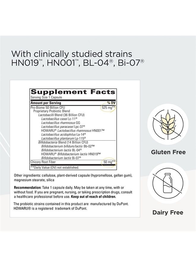 Integrative Therapeutics Pro-Biome 50B CFU - Proprietary Probiotic Blend - 30 Capsules - Image 2