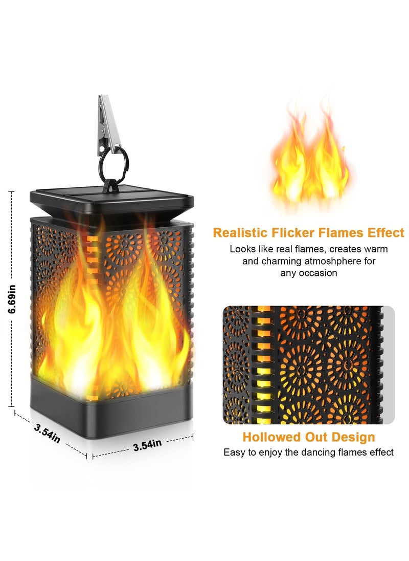 Captaintech Solar Lanterns Outdoor, Flickering Flames Hanging Lantern Lights, Hollow Out Led Camping Lamp Solar Lights, for Outside Table Patio Garden Yard Pathway Porch Decor  - Image 4