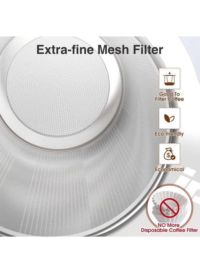 IPOW Upgraded FDA Approved 18/8 Stainless Steel Tea and Coffee Infuser Fine Mesh Filters Tea Strainer Steeper Double Handles for Hanging on Teapots, Mugs, Cups to steep Loose Leaf Tea and Coffee - Image 2