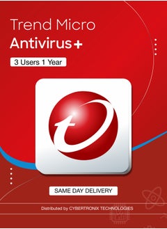 Trend Micro Trend Micro Antivirus+ Security | 3 Users 1 Year | Digital License | Same-Day Delivery 