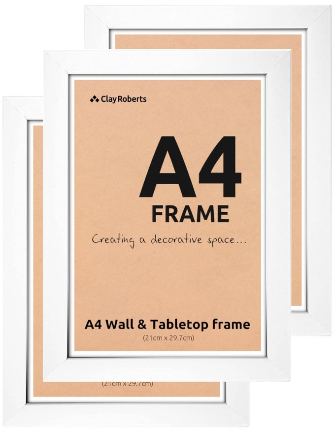 A4 PHOTO FRAME WHITE PACK OF 3 PICTURE FRAME CERTIFICATE ART PRINT POSTER 21CM X 297CM WHITE FRAMES A4 PHOTO COLLAGE GALLERY DISPLAY