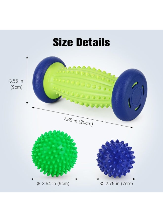Massage Ball & Foot Roller - 3 in 1 - with Spiky Balls & Lacrosse Ball, Plantar Fasciitis Relief and Heel Spur Relief, Foot Muscle Roller for Trigger Point Massage Tool - Image 2