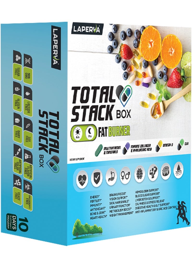 لابيرفا صندوق توتال ستاك لحرق الدهون 30 عبوة مع متعدد الفيتامينات والمعادن