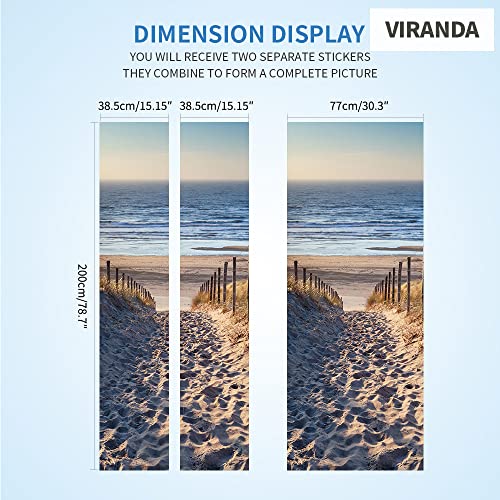VIRANDA 3D Door Stickers Murals Peel and Stick - TOSKANA Corridor - Wallpaper Self-Adhesive Decals Removable PVC Waterproof Poster for Bedroom Living Room Decoration 30.3 x 78.7 inch - Image 4