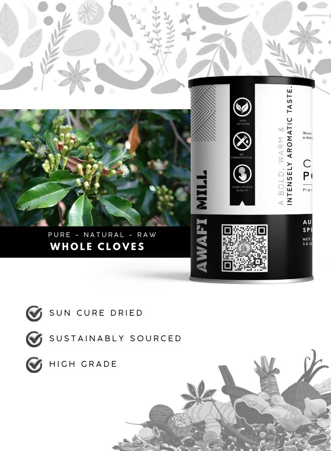 أباميك مسحوق القرنفل من أوافي ميل (Syzygium aromaticum) | قرنفل عطري مطحون ناعماً للطبخ والخبز والشاي ومزيج التوابل | نكهة قوية ودافئة - 100 غرام | 3.5 أونصة - Image 3